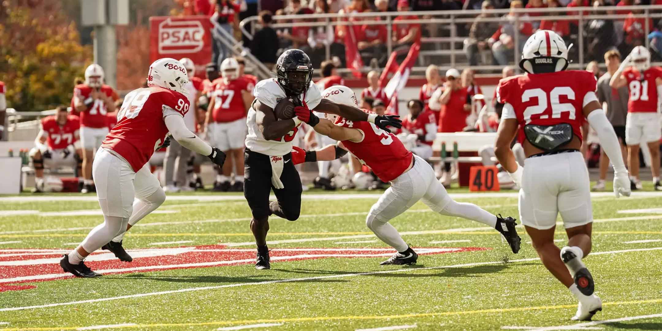 a college football game of the Vulcans vs. Fighting Scots